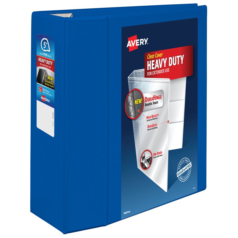 Heavy-Duty View Pacific Blue 5-Inch Binder with Clear Pockets - Durable Organization