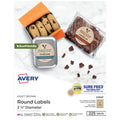 Kraft Brown Round Labels - 2.5 Inch Diameter, 225 Count, Recyclable Permanent Adhesive