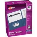 Letter Pocket Folder, 8.5 x 11 Inches, 2 Internal Pockets, Dark Blue, Pack of 125
