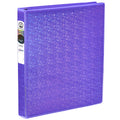 Holographic Violet Binder 1 Inch - Durable Starry Night Design, Customizable Cover