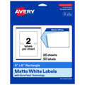 Rectangle Label Stickers for Printing - Matte White 4x6 Inches, Customizable
