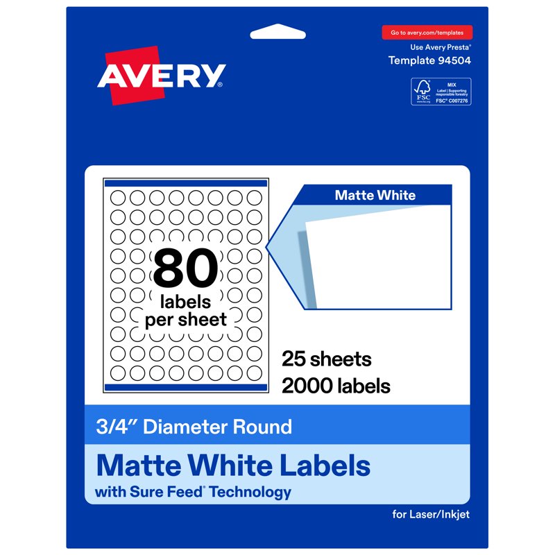 Matte White Round Labels - Customizable 3/4 Inch Diameter for Printing