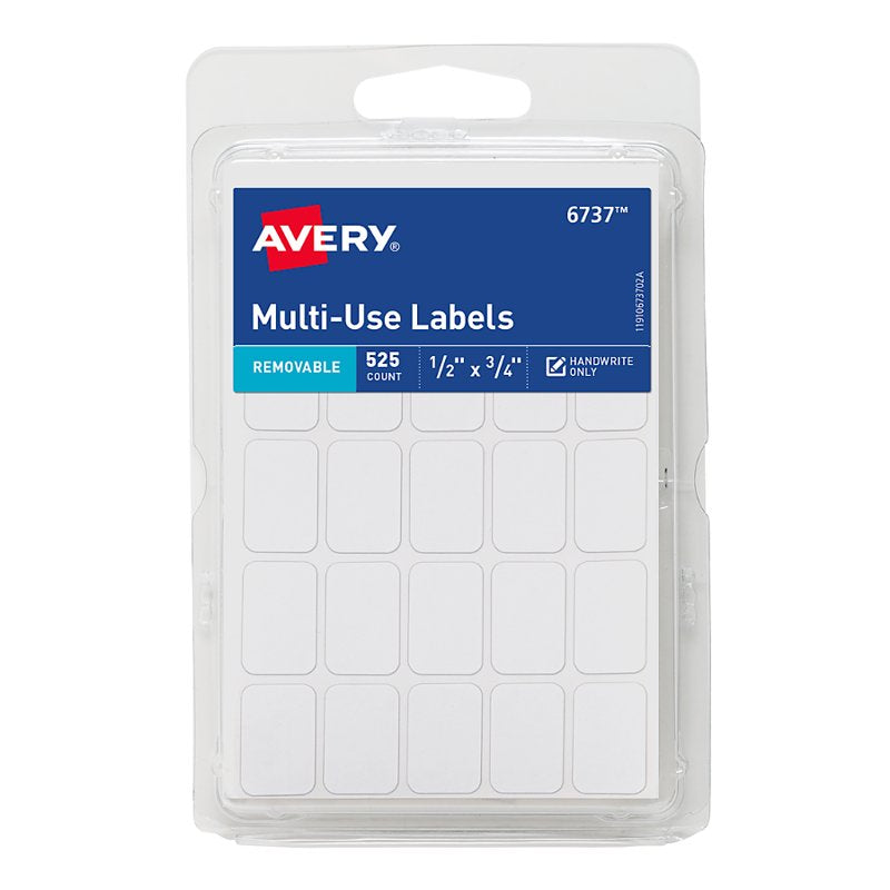 Removable White Label Stickers for Organization and Labeling - 1/2 x 3/4 Inch, Pack of 525