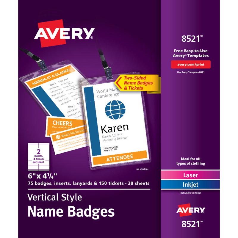75 Pack Name Badges with Lanyards, 6 x 4.25 Inches, Customizable ID Tags