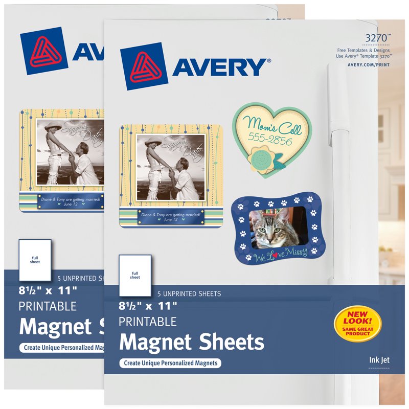 Printable Magnetic Sheets 8.5x11 Inches White 2 Pack for Crafts & Custom Magnets