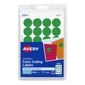 Self-Adhesive Removable Labels - Green, 0.75 Inch Diameter, Pack of 1008