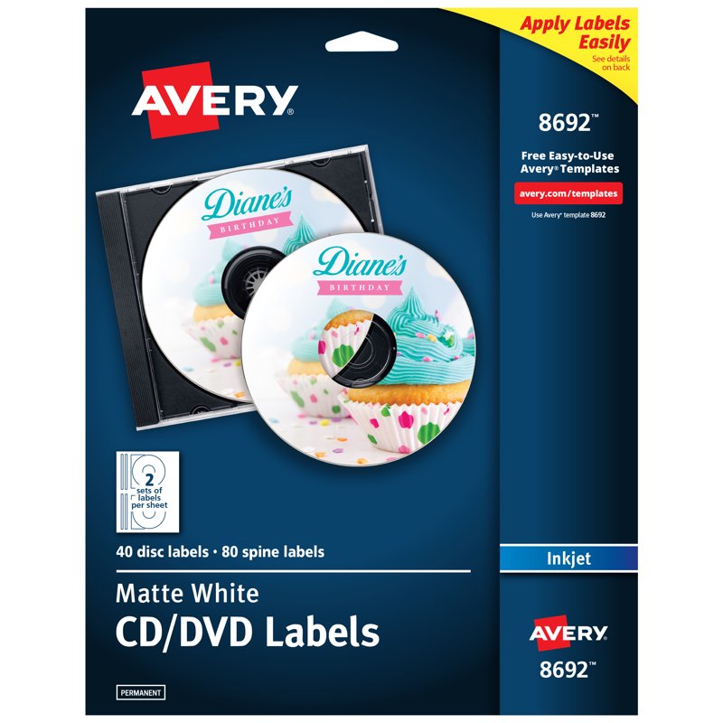 Printable CD Labels and Spine Labels Pack - Customizable Media Organization