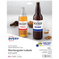 Printable White Rectangle Labels 3.5 x 4.75 Inches, Water Resistant 32 Pack