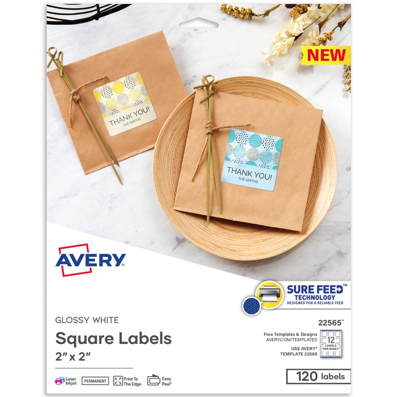 2-Inch White Printable Labels for Packaging and Projects - 120 Count