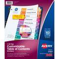 10-Tab Binder Dividers with Customizable TOC - Pack of 24 Sets