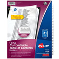 Office Binder Dividers with Tabs - 31 Sections, Reinforced, Printable, 2 Pack