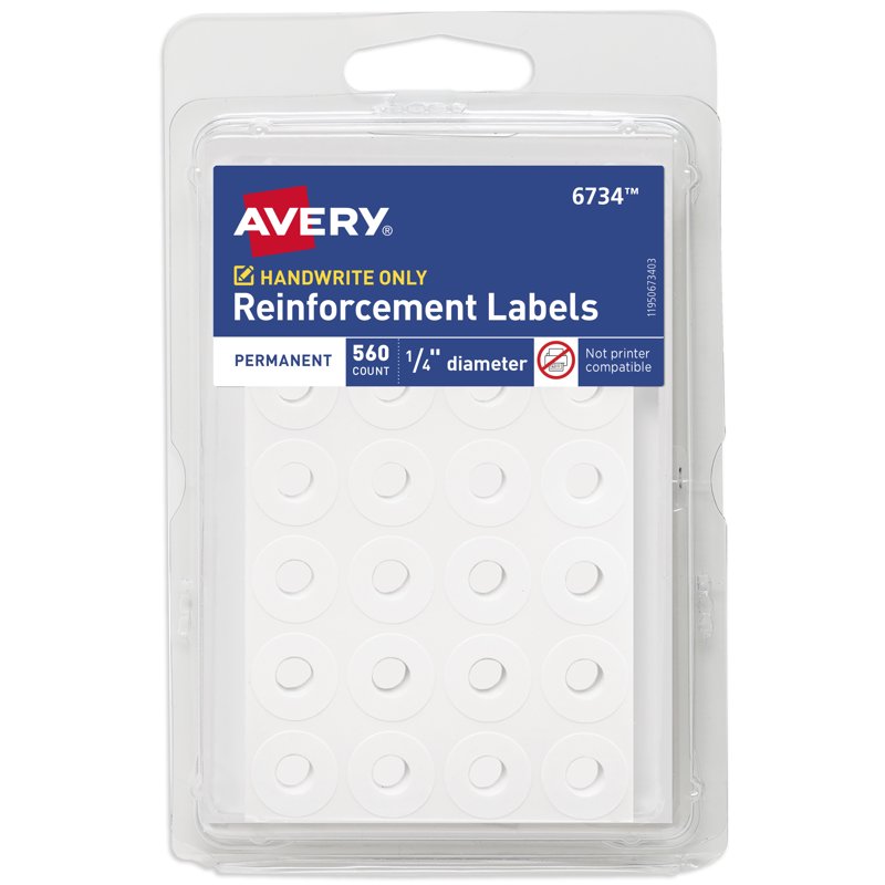 Reinforcement Stickers 1/4 Inch for Punched Paper, 560 Pack - Self-Adhesive White Circles