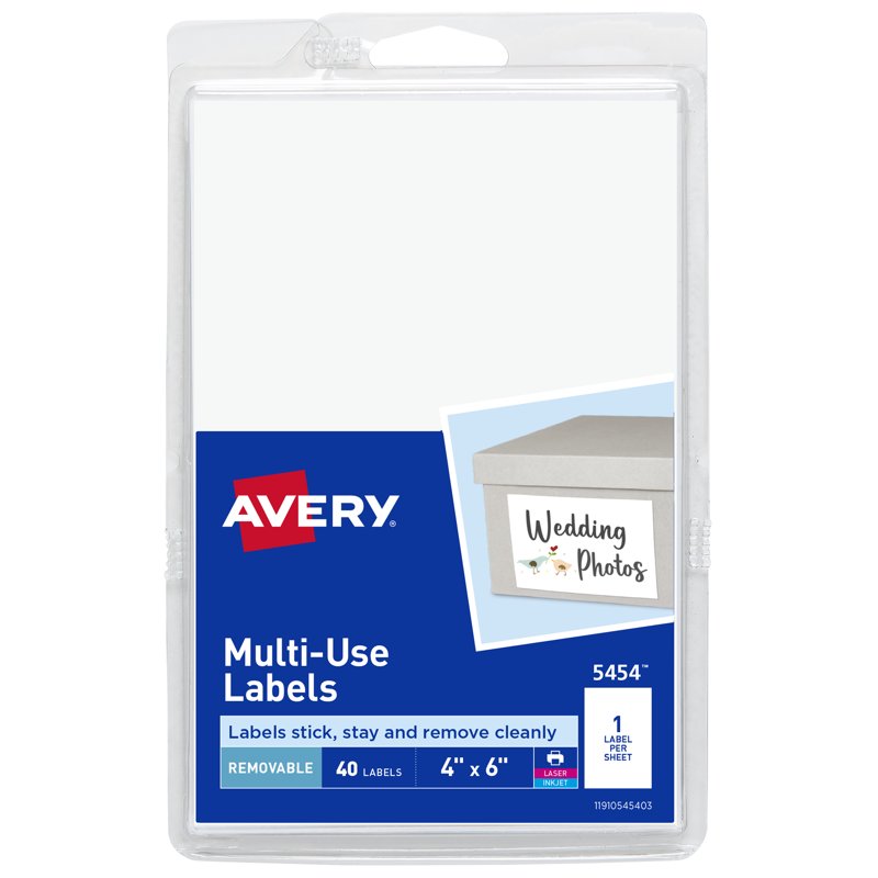 Removable Labels for Organizing Storage Bins & Shelves, 4x6 inch, Pack of 40