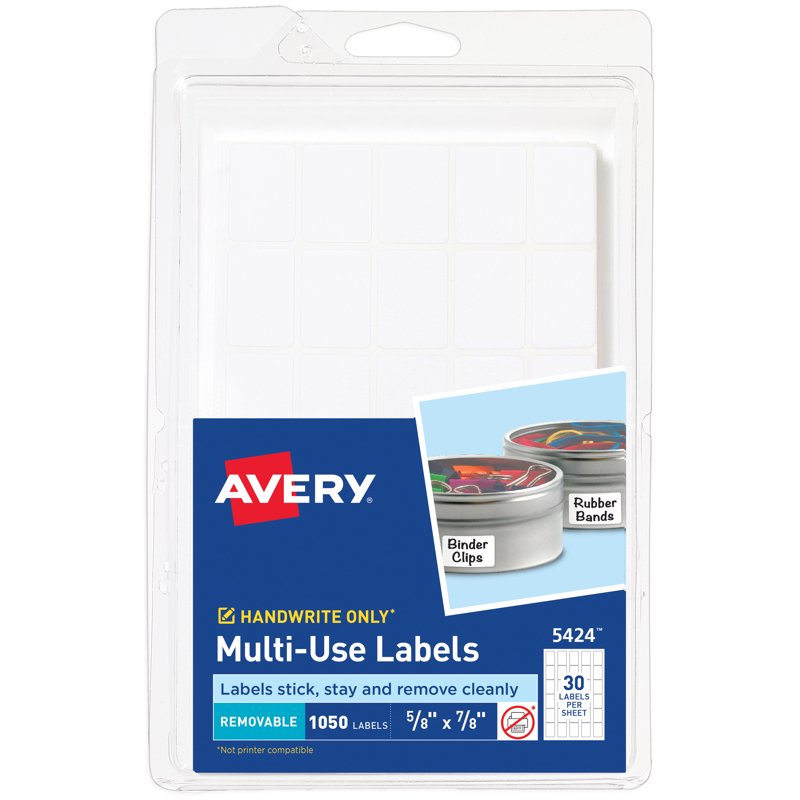 Removable Label Stickers 5/8 x 7/8 Inch Pack of 1050 - Versatile Office Labels