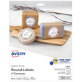 Glossy White Round Labels 2 Inch Diameter - 120 Count