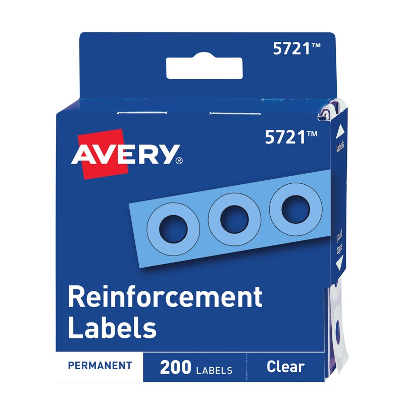 Self-Adhesive Hole Reinforcement Stickers - Clear 1/4 Inch, Pack Variants