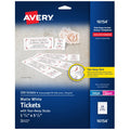 Event Tickets with Tear-Away Stubs - 1.75 x 5.5 Inches, Matte White, Pack of 200