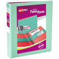 2.1-Inch Slant Ring Binder - 375 Sheet Capacity, Mint & Coral Two-Tone