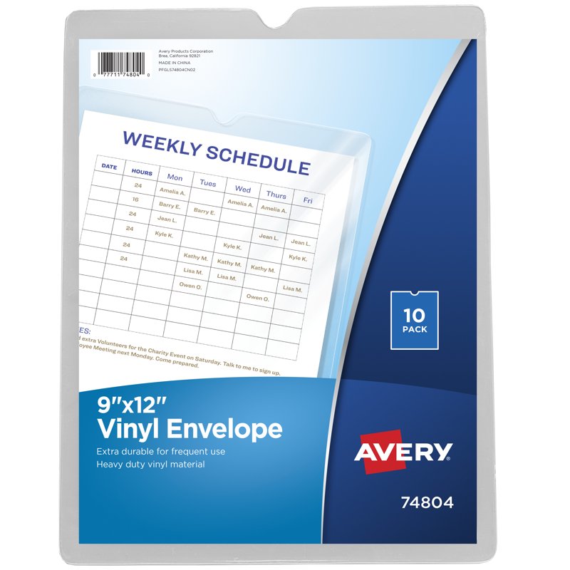 Vinyl File Envelopes 9x12 Inch - Clear Document Organizers, Pack Options