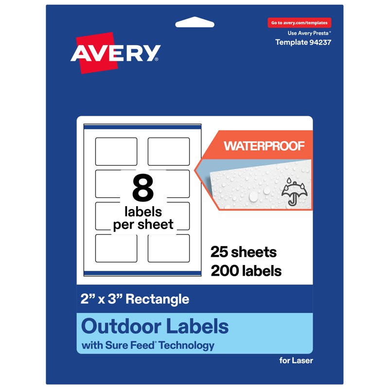Waterproof Rectangle Labels for Food Jar and Product Tagging - 2x3 Inches, Bulk Pack