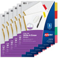 Big Tab Write & Erase Binder Dividers - 6-Pack, Reusable Color Tabs, 30 Count