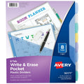 Write & Erase Binder Dividers 8-Tab Multicolor - Reusable Plastic Page Separators