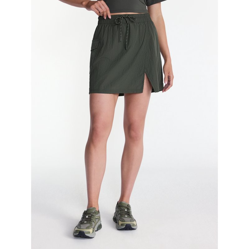 Women's Cargo Ripstop Wrap Skort - Water-Resistant, Built-in Shorts, Multiple Sizes