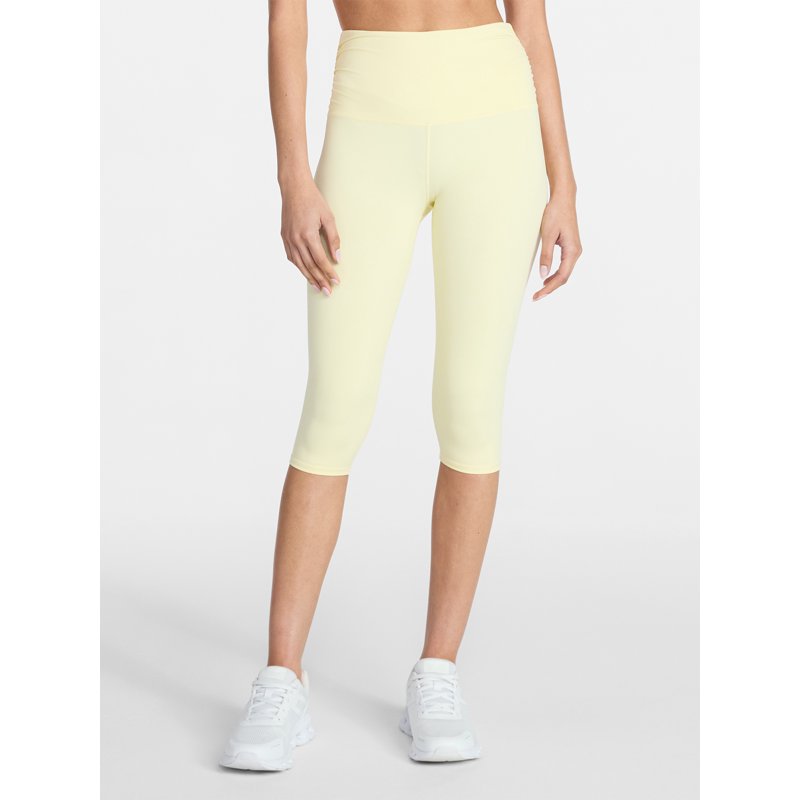 Women's Side Ruching Capri Pants - Sporty & Comfortable Mid-Rise Leggings