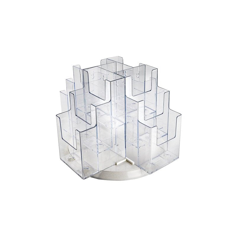 12-Pocket Three-Tier Revolving Brochure Holder for Countertop Displays