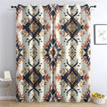 Blackout Tribal Curtains for Bedroom & Living Room - Ethnic Grommet Drapes, Insulated & Noise-Reducing, Pack of 2