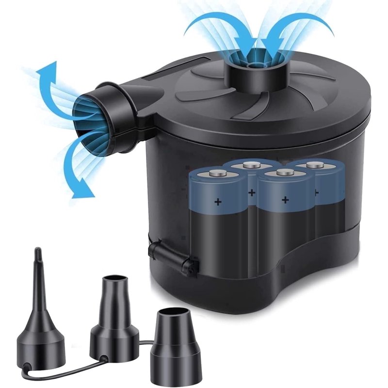 Portable Electric Air Pump for Inflatables - Battery Operated Inflator & Deflator for Pool Toys, Air Mattresses & Camping Gear