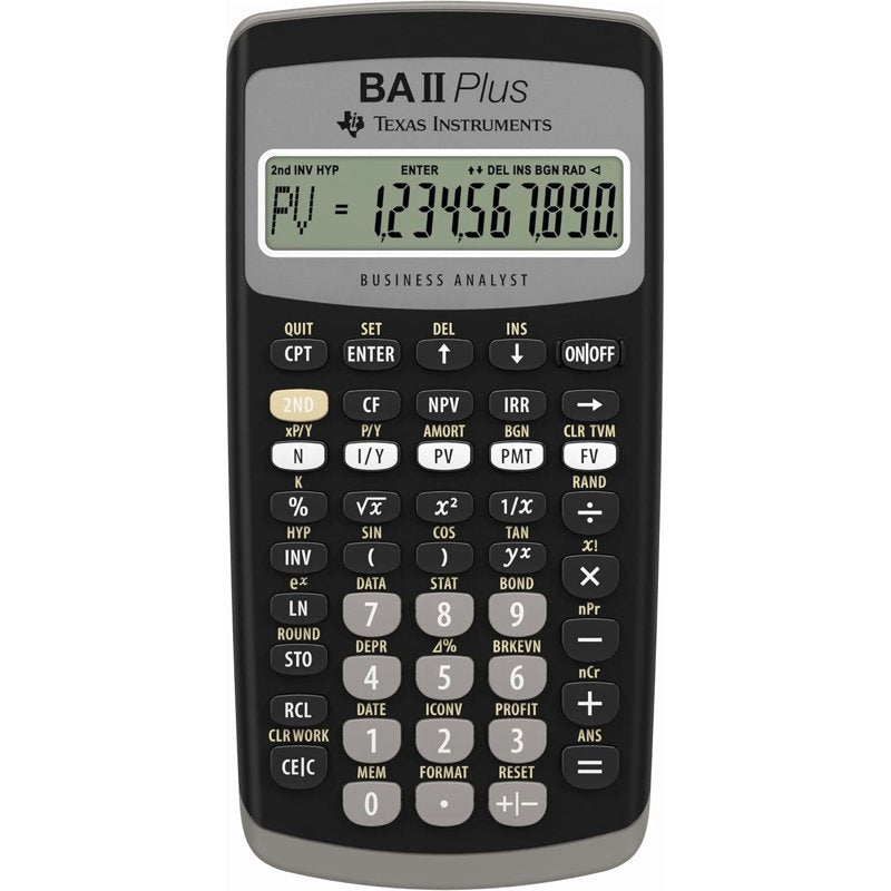 Financial Calculator BA II Plus Black - Profitability, NPV & IRR Functions