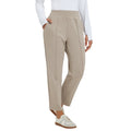 Womens Travel Pants - Stretch Ankle Golf Pants with Pockets, Petite, Beige, Size S