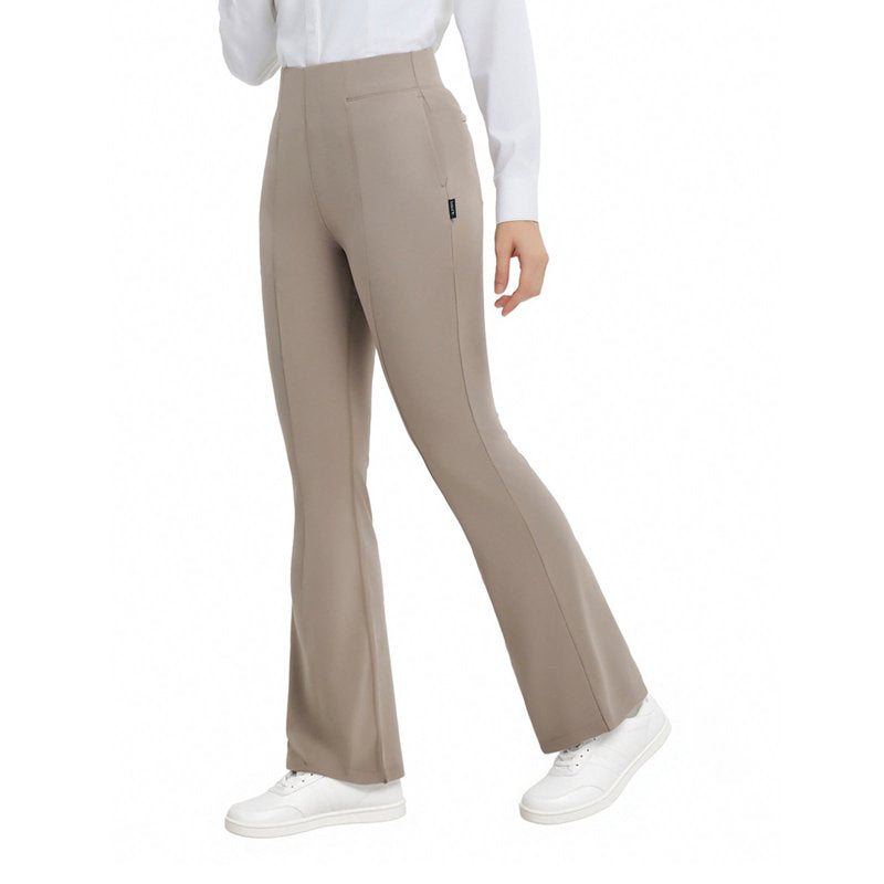 Women's Yoga Dress Pants with Pockets - High Waist, Bootcut, Stretchable, Casual Workwear