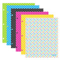 Polka Dot 2-Pocket Paper Folder 6-Pack - Document Organizer for Office & School
