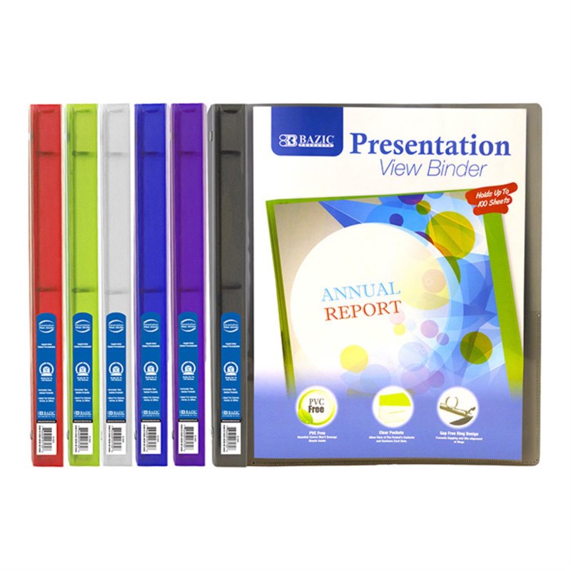 Poly 3-Ring Presentation Binder with Pocket - 6 or 48 Pack, 1/2 Inch