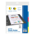 Binder Dividers with 5 Insertable Color Tabs for Organizing - 3-Ring Compatible