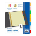 Binder Dividers with Insertable Color Tabs for 3-Ring Binders, Canary Yellow, 8 Count