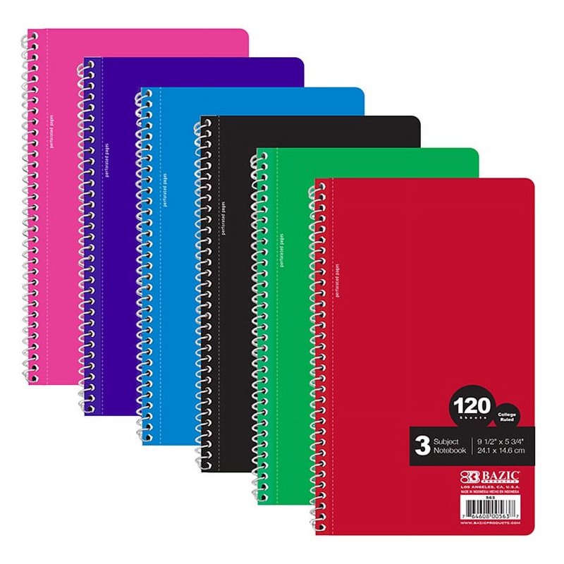 Assorted Spiral Notebooks Set - Multiple Sizes, 120 Sheets per Notebook