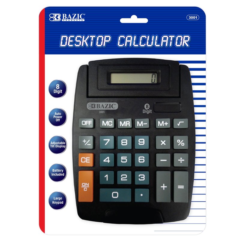 Large Desktop Calculator with 8-Digit Display and Tilt Screen - Office Supplies