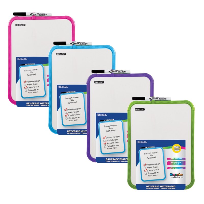 Dry Erase Whiteboard Set with Markers - 8.5x11 Inch, Multiple Pack Sizes