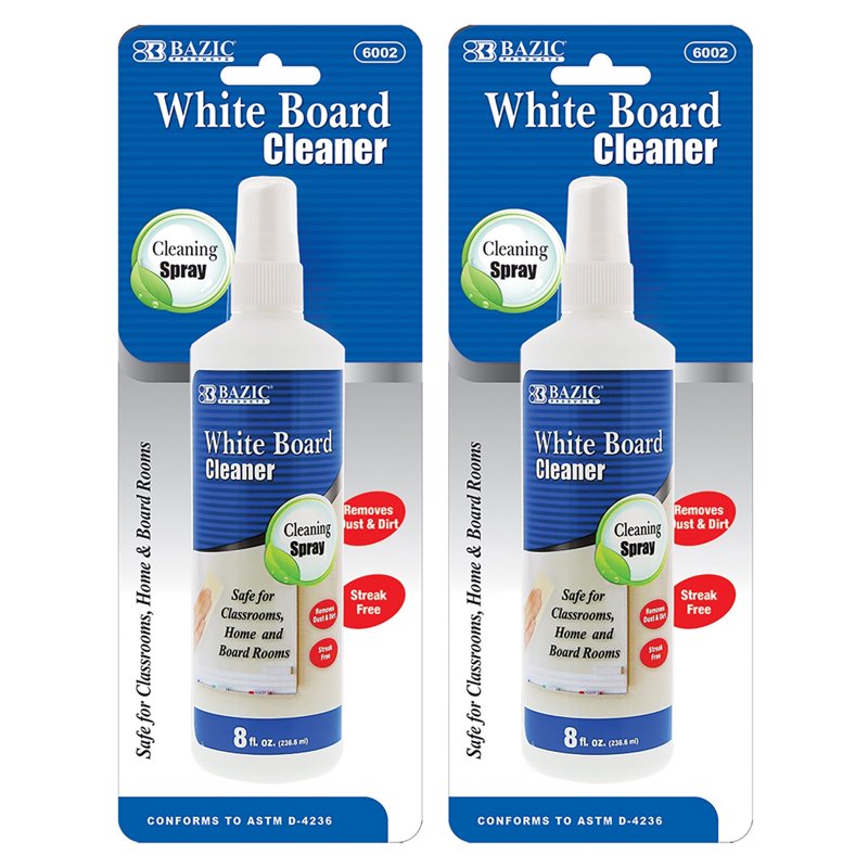 Bazic Dry Erase Spray 4 oz Whiteboard Cleaner - 2 Pack