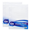 College Ruled Loose Leaf Filler Paper - 100 Sheets Bulk Pack