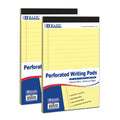 Perforated Writing Pads Set - 2 Canary Junior Legal-Ruled 5x8 Inch Notepads for Notes and Lists