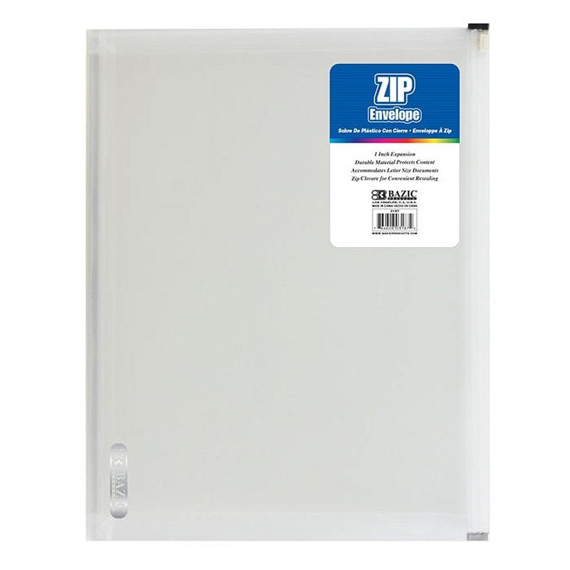 Plastic Envelope Zip Closure 24-Pack Clear Office Document Folders