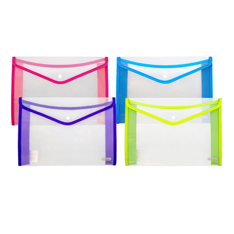 BAZIC Plastic File Folders - Letter Size Document Envelopes, 4-Pack & 24-Pack Options
