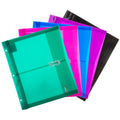 Poly Envelope Binder Pockets with 3-Hole Punch, Clear Document Folders 5-Pack