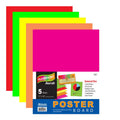 Neon Poster Board 11x14 Inch Assorted Colors 5 Pack - Vibrant Display Boards