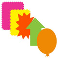 Fluorescent Poster Board Shapes Pack - Pre-Cut Signs & Crafts, 11.5x13.75 in