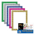 White Poster Board 11x14 Inches with Glitter Frame, Pack of 5 - Creative Display